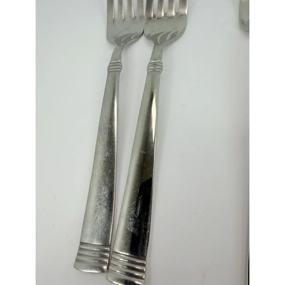 4 Dinner Forks 2 Salad Wallace Napoli Stainless Flatware Glossy Lot